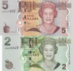 Fiji, 2,5 Dollars, 2012, UNC, p109b,p110b, (Total 2 banknotes)
Estimate: USD 10-20