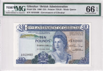 Gibraltar, 10 Pounds, 1986, UNC, p22b
Estimate: USD 125-250