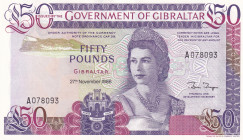 Gibraltar, 50 Pounds, 1986, UNC, p24
Estimate: USD 100-200