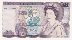 Great Britain, 20 Pounds, 1970/80, UNC, p380b
Estimate: USD 60-120