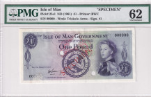 Isle of Man, 1 Pound, 1961, UNC, p25s1, SPECIMEN
Estimate: USD 150-300