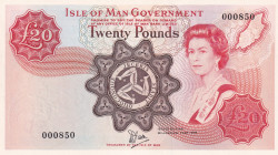 Isle of Man, 20 Pounds, 1979, UNC, p37a
Estimate: USD 1000-2000