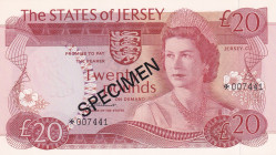 Jersey, 20 Pounds, 1976, UNC, p14as, SPECIMEN
Estimate: USD 150-300