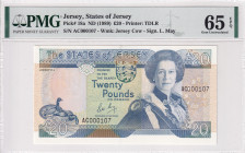 Jersey, 20 Pounds, 1989, UNC, p18a
PMG 65 EPQ, Low serial number
Estimate: USD 100-200