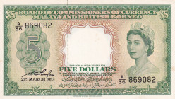 Malaya and British Borneo, 5 Dollars, 1953, UNC, p2a
Estimate: USD 1500-3000