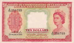 Malaya and British Borneo, 10 Dollars, 1953, AUNC(+), p3
Estimate: USD 250-500