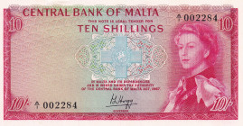 Malta, 10 Shilings, 1968, UNC, p28a
Estimate: USD 200-400