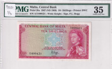 Malta, 10 Shillings, 1967/68, VF, p28a
Estimate: USD 75-150