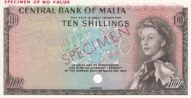 Malta, 10 Shillings, 1968, UNC, p28ct, SPECIMEN
Estimate: USD 400-800