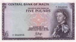 Malta, 5 Pounds, 1967, UNC, p30a
Estimate: USD 300-600