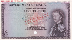 Malta, 5 Pounds, 1949, UNC, p30as, SPECIMEN
Estimate: USD 900-1800