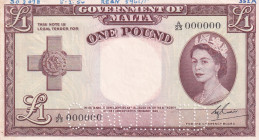 Malta, 1 Pound, 1954, UNC, p24as, SPECIMEN
Estimate: USD 400-800