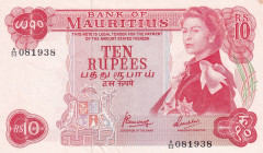 Mauritius, 10 Rupees, 1967, UNC(-), P31c
There is little yellowing in the upper corner
Estimate: USD 40-80