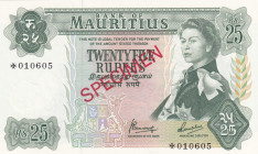 Mauritius, 25 Rupees, 1967, UNC, p32cs, SPECIMEN
Estimate: USD 70-140