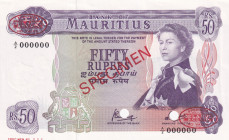 Mauritius, 50 Rupees, 1967, UNC, p33cs, SPECIMEN
Estimate: USD 300-600
