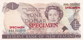 New Zealand, 1 Dollar, 1981/85, UNC, p169as, SPECIMEN
Estimate: USD 300-600