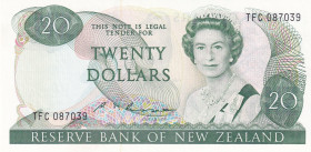 New Zealand, 20 Dollars, 1985, UNC, p173b
Estimate: USD 75-150