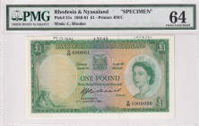 Rhodesia & Nyasaland, 1 Pound, 1961, UNC, p21s
Estimate: USD 1250-2500
