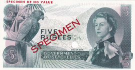 Seychelles, 5 Rupees, 1968, UNC, p14cts, SPECIMEN
Estimate: USD 350-700