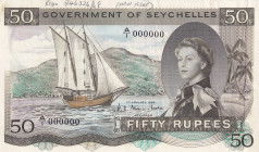 Seychelles, 50 Rupees, 1968/73, AUNC, p17s, SPECIMEN
Estimate: USD 1200-2400