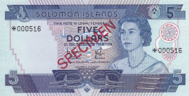 Solomon Islands, 5 Dollars, 1977, UNC, p6s, SPECIMEN
Estimate: USD 60-120