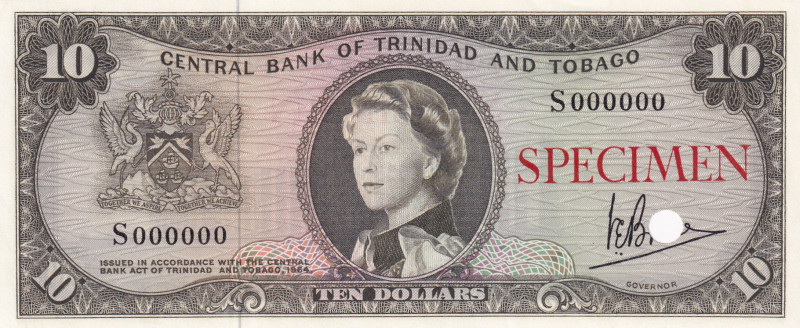 Trinidad & Tobago, 10 Dollars, 1964, UNC, p28cs, SPECIMEN
Estimate: USD 500-100...