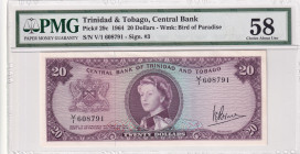 Trinidad & Tobago, 20 Dollars, 1964, AUNC, p29c
Estimate: USD 300-600