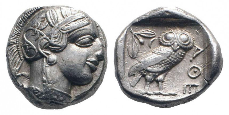 ATTICA.Athens.Circa 454-404 BC.AR Tetradrachm.Helmeted head of Athena right / AΘ...