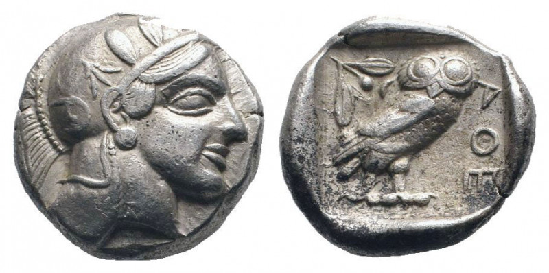 ATTICA.Athens.Circa 454-404 BC.AR Tetradrachm.Helmeted head of Athena right / AΘ...