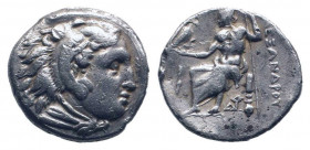 KINGS of MACEDON. Alexander III.The Great.336-323 BC. Abydos mint. AR Drachm. Head of Herakles right, wearing lion's skin / AΛΕΞΑΝΔΡΟΥ, Zeus Aetophoro...
