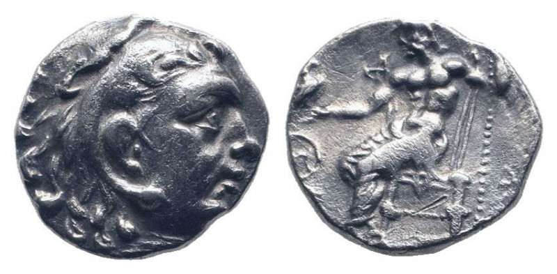 KINGS of MACEDON.Alexander III.336-323 BC.Chios mint.AR Drachm.Head of Herakles ...