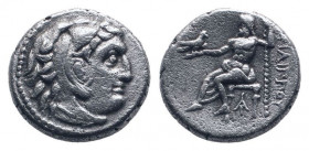 KINGS of MACEDON. Alexander III.The Great. 336-323 BC.Magnesia mint. AR Drachm . Head of Herakles right, wearing lion skin headdress / AΛEΞANΔPOY, Zeu...