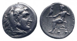 KINGS of MACEDON. Alexander III.The Great.336-323 BC.Sardes mint. AR Drachm. Head of Herakles right, wearing lion's skin / AΛEΞANΔPOY, Zeus Aetophoros...