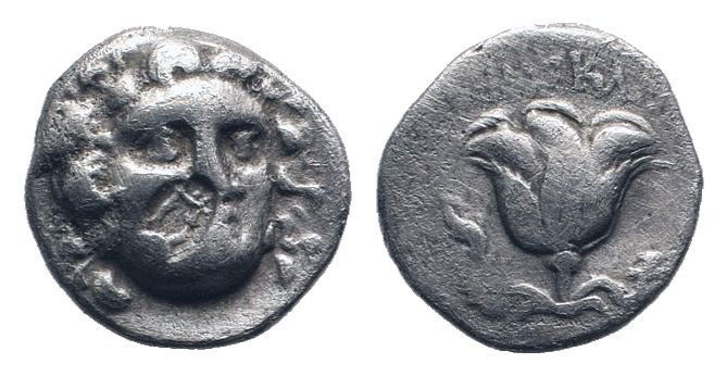 ISLANDS of CARIA.Rhodos. Circa 205-190 BC.AR Drachm.Head of Helios facing slight...