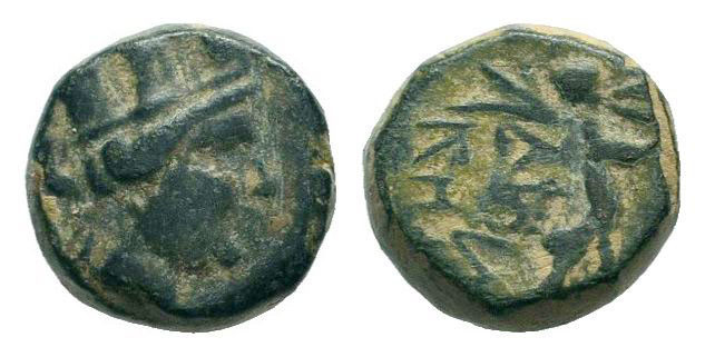 PHRYGIA.Apamea.Circa 88-40 BC.AE Bronze.Turreted head of Artemis right, bow and ...