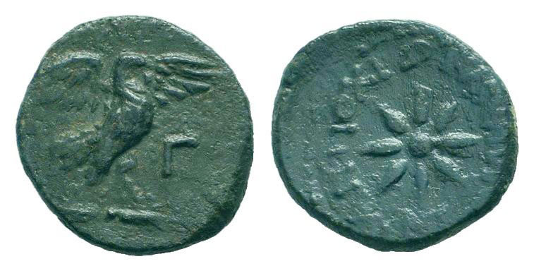 PISIDIA.Antioch.1st Century BC.AE Bronze. Eagle with wings spread standing right...