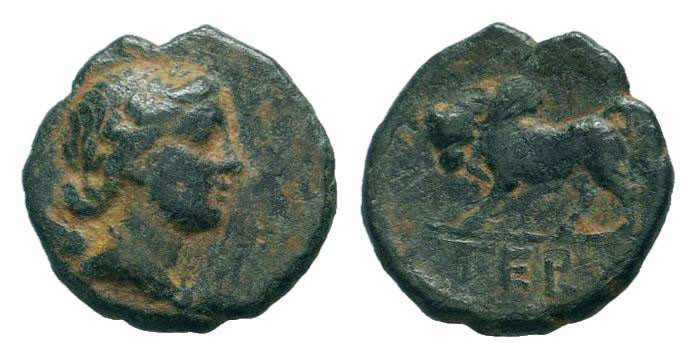 PISIDIA.Termessos Major.Circa 100-30 BC.AE Bronze. Draped and laureate bust of A...