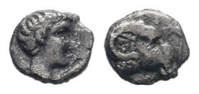 TROAS.Kebren.Circa 387-310 BC. AR Obol.Youthful male head right / Ram head right. Klein 313.Very fine.RARE.


Weight : 0.3 gr

Diameter : 7 mm