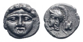 PISIDIA.Selge. 3rd Century BC.AR Obol.Facing head of Gorgoneion / Helmeted head of Athena left. SNG France 1930; SNG PFPS 336.Fine.

Weight : 0.8 gr

...