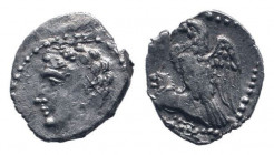 CILICIA.Uncertain. Circa 4th Century BC. AR Obol. Wreathed head of Triptolemos left / Eagle standing left on lion. SNG France 474; SNG Copenhagen 315....