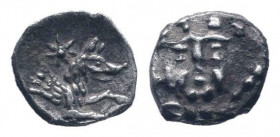 CILICIA.Uncertain. Circa 4th Century BC. AR Obol. Facing head of Herakles; H left / Forepart of a wolf right; star above.SNG France 447 ; cf. SNG Leva...
