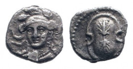 CILICIA.Uncertain.Circa 333-323 BC. AR Obol .Helmeted head of Athena right / Shield ornamented with thunderbolt. Göktürk 27-8 var ; SNG France 476 -48...