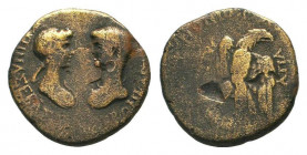 BITHYNIA.Apamea. Nero.54-68 AD. AE Bronze.ΝΕΡΩΝ ΚΑΙΣΑΡ ΣΕΒΑΣΤΟΣ ΑΓΡΙΠΠΙΝΑ ΣΕΒΑΣΤΗ, draped bust of Agrippina II, right, facing bare bust of Nero wearin...