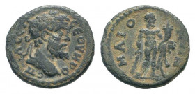 LYDIA.Maionia . Septimius Severus.193-211 AD.AE Bronze. Λ CEΠ CEOVHPO C Π, laureate head right / MAIO NΩΝ, Herakles standing facing, head right, holdi...
