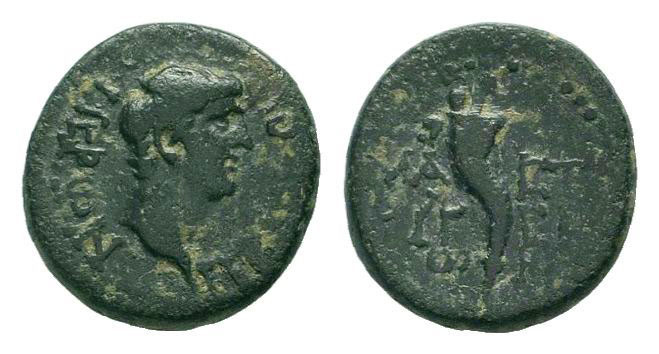 LYDIA. Mastaura. Nero .54-68 AD. AE Bronze.NEPωN CEBACTOC, Bare head right / MAC...