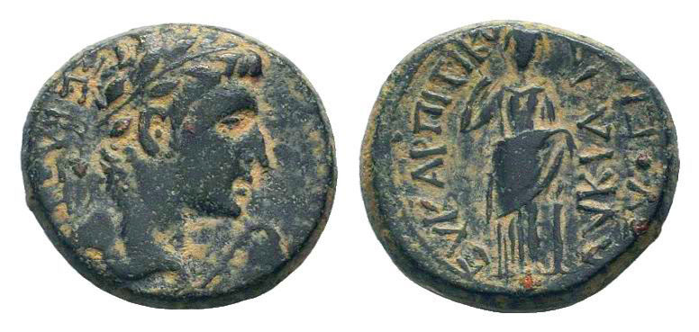 PHRYGIA.Eukarpeia. Augustus 27 BC- 14 AD. or Tiberius.14-37 AD.AE Bronze.ΣΕΒΑΣΤΟ...
