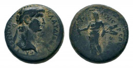 PHRYGIA.Synnada.Claudius.41-54 AD.AE Bronze.ΚΛΑΥΔΙΟΝ ΚΑΙϹΑΡΑ ϹΥΝΝΑΔΙϹ, laureate head of Claudius, right / 	ƐΠΙ ΑΡΤƐΜΩΝΟϹ ΑΡΧΙƐΡƐΩϹ, veiled Demeter sta...
