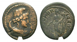PHRYGIA. Prymnessus. Pseudo-autonomous.Uncertain .AE Bronze.Draped bust of Men wearing Phrygian cap decorated with stars, right; behind his shoulders,...