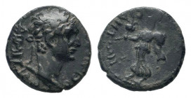 PAMPHYLIA.Side.Domitian.81-96. AD.AE Bronze.ΔΟΜΙΤΙΑΝΟϹ ΚΑΙϹΑΡ, laureate head of Domitian, right / ϹΙΔΗΤWΝ, Athena advancing l., with spear and pomegra...