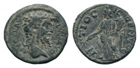 PISIDIA.Antioch.Septimius Severus. 193-211 AD.AE Bronze. L SEPT SEV PERT AVG, laureate head right / ANTIOCH GEN COL CA, Tyche standing left, holding r...